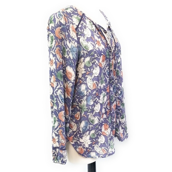 LUCKY BRAND Womens Floral Boho Floral Top Size S - Picture 7 of 8